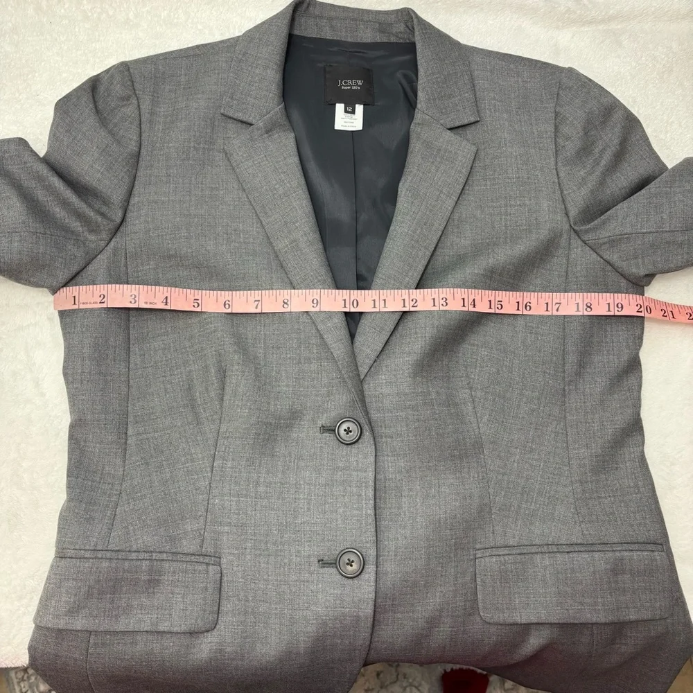 J. Crew Super 120's 100% Wool Charcoal Gray‎ Blazer size 12